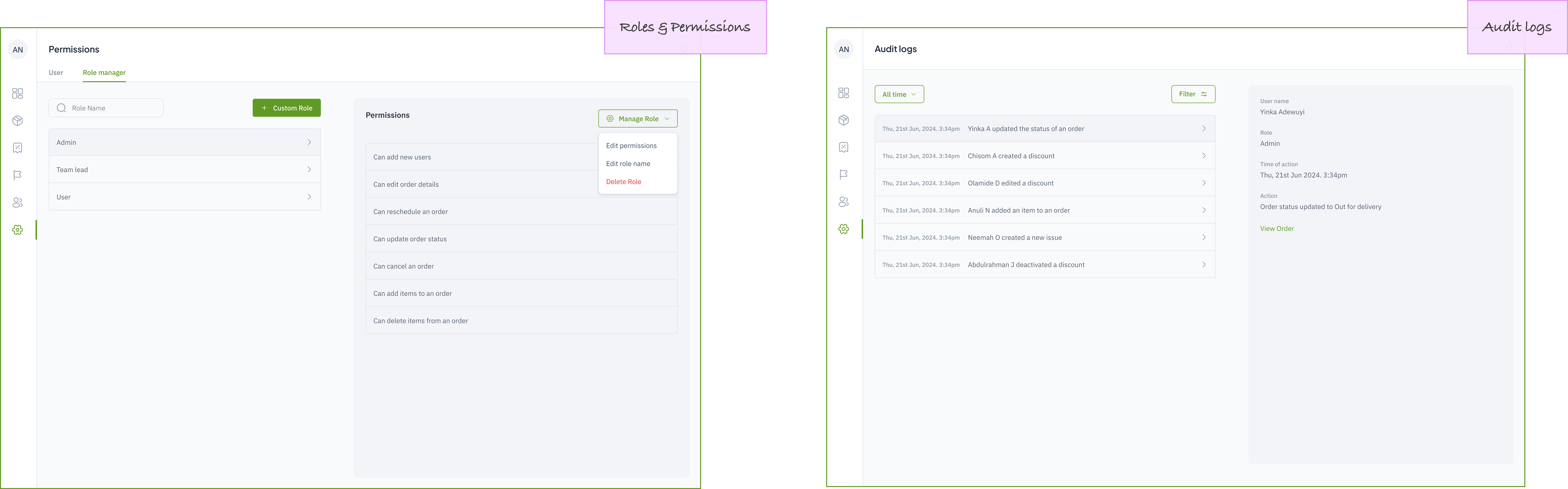 image showing the users section